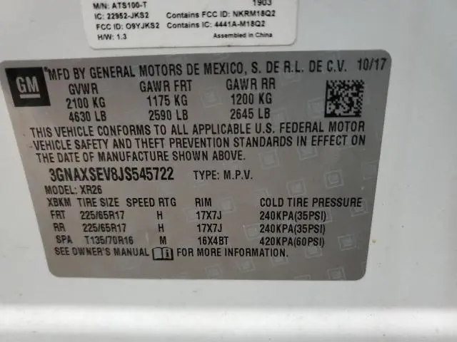 2018 CHEVROLET EQUINOX LT  