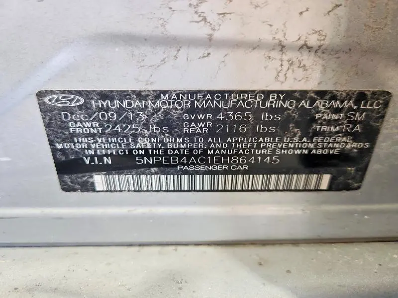 2014 HYUNDAI SONATA GLS  