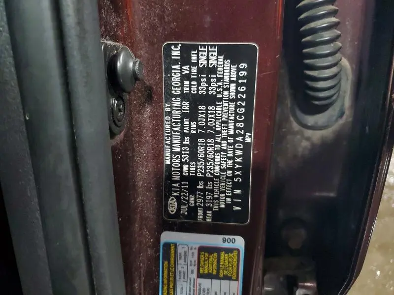 2012 KIA SORENTO SX  