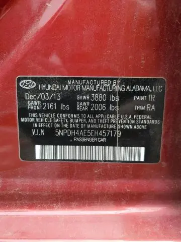 2014 HYUNDAI ELANTRA SE  