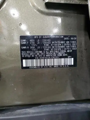 2020 SUBARU OUTBACK PREMIUM  