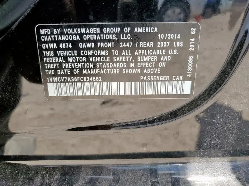 2015 VOLKSWAGEN PASSAT SEL  