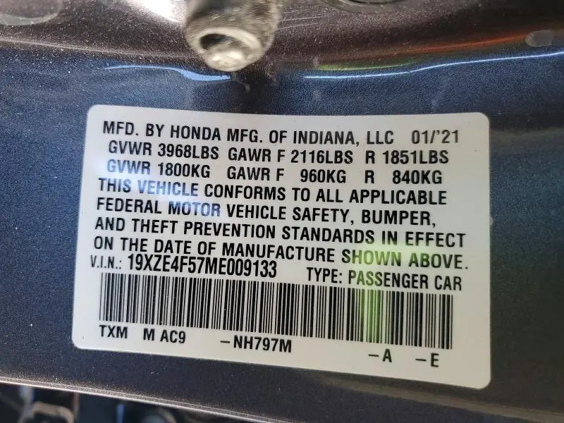 2021 HONDA INSIGHT EX  