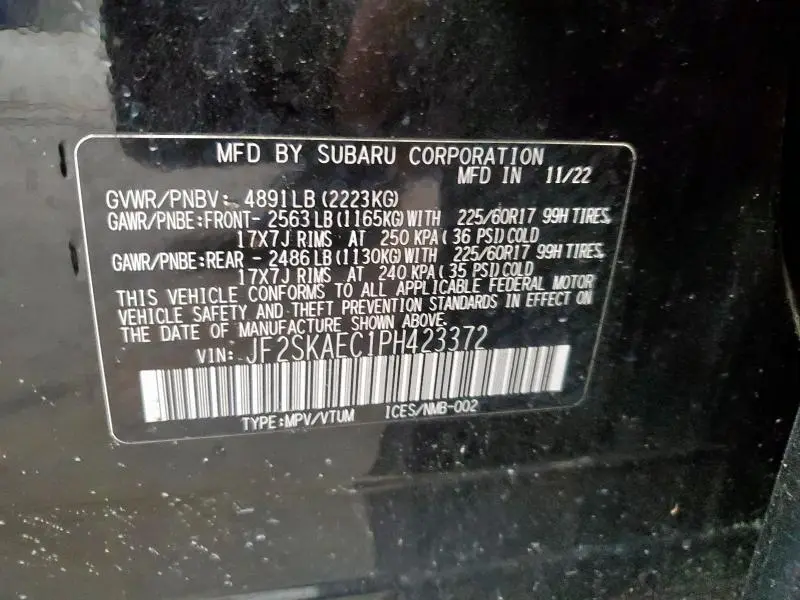 2023 SUBARU FORESTER PREMIUM  
