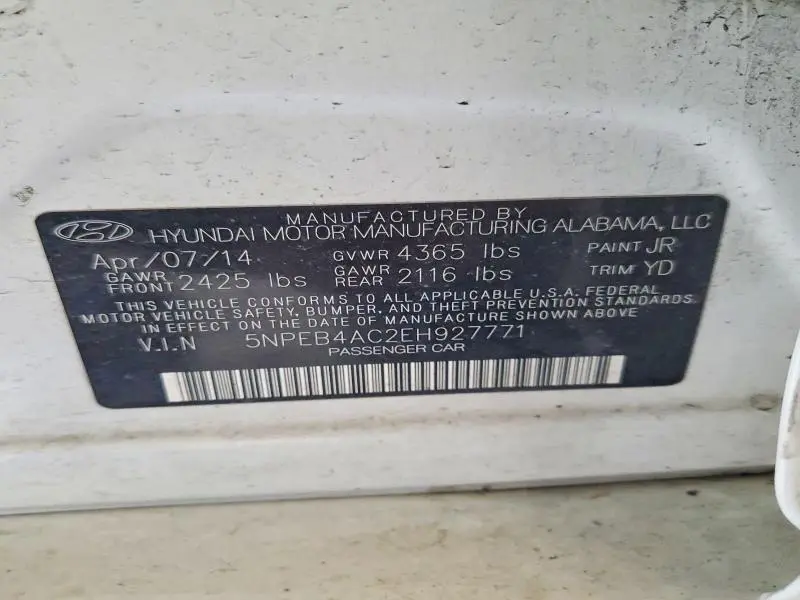 2014 HYUNDAI SONATA GLS  