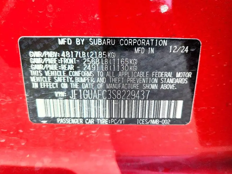 2025 SUBARU IMPREZA SPORT  