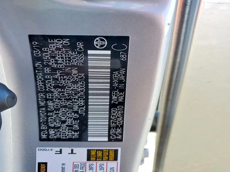 2019 TOYOTA PRIUS XLE AWD-E  