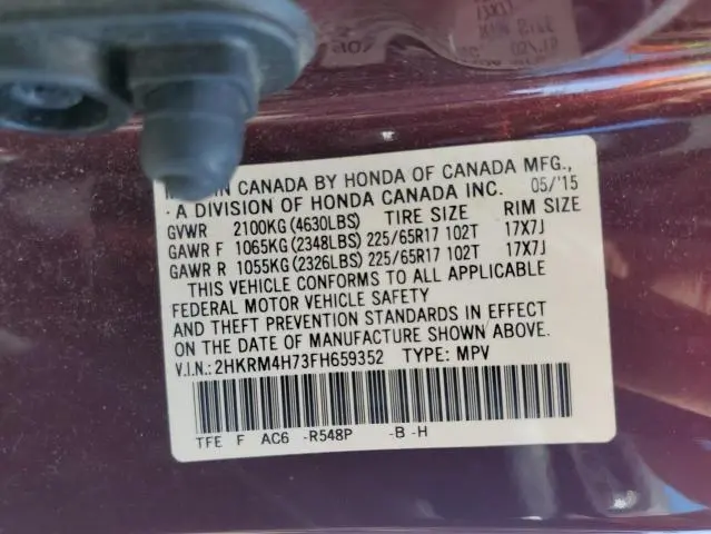 2015 HONDA CR-V EXL