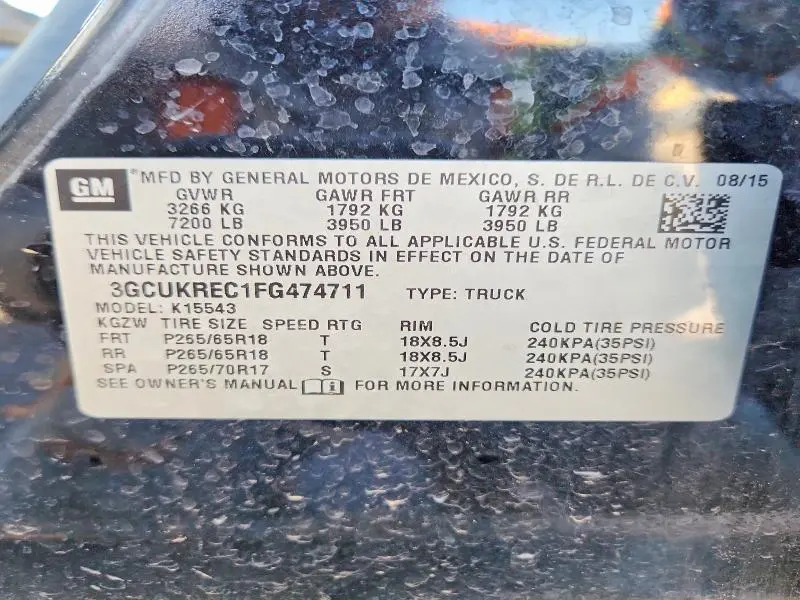 2015 CHEVROLET SILVERADO K1500 LT  