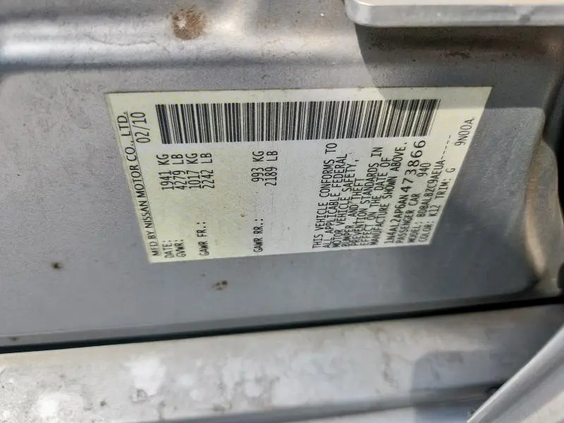 2010 NISSAN ALTIMA BASE  