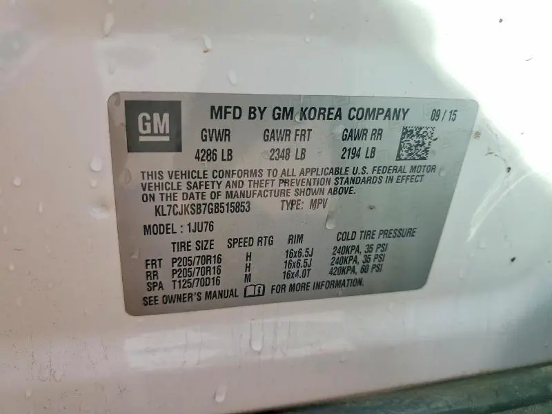 2016 CHEVROLET TRAX LS  