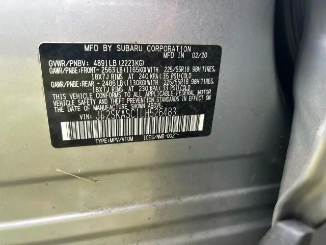 2020 SUBARU FORESTER LIMITED  