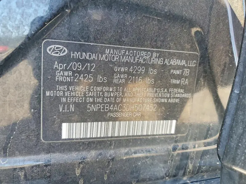 2013 HYUNDAI SONATA GLS  