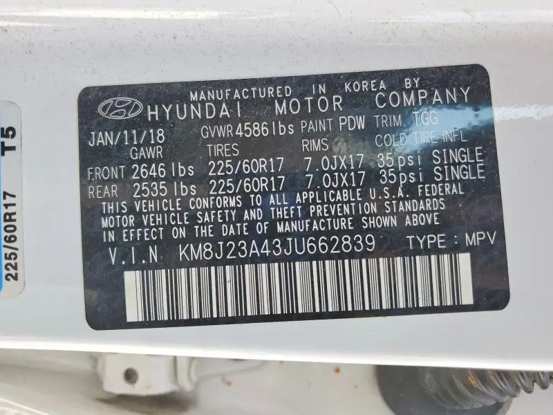 2018 HYUNDAI TUCSON SE  