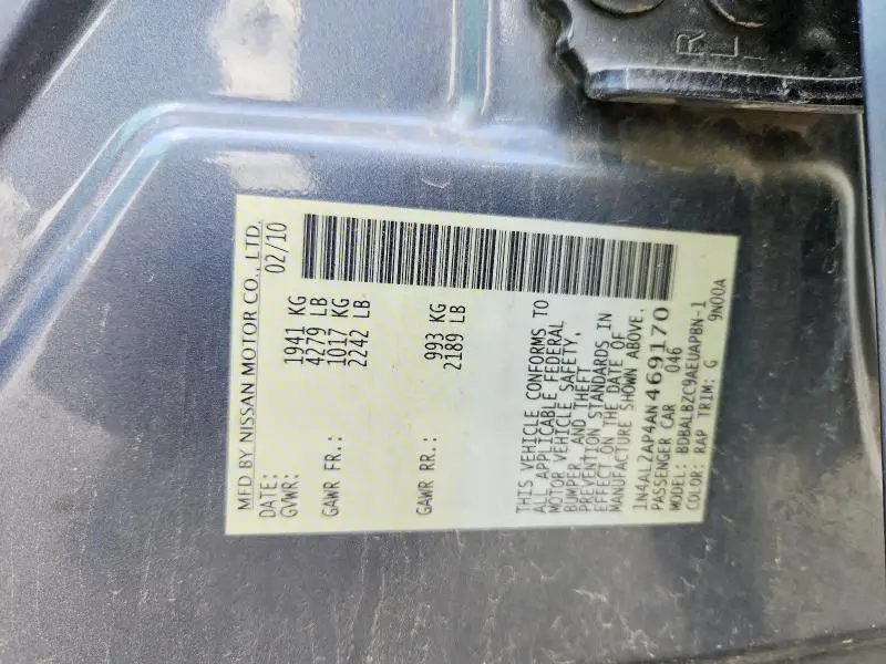 2010 NISSAN ALTIMA 2.5  