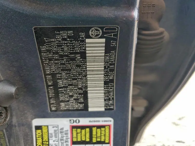 2017 TOYOTA COROLLA L  