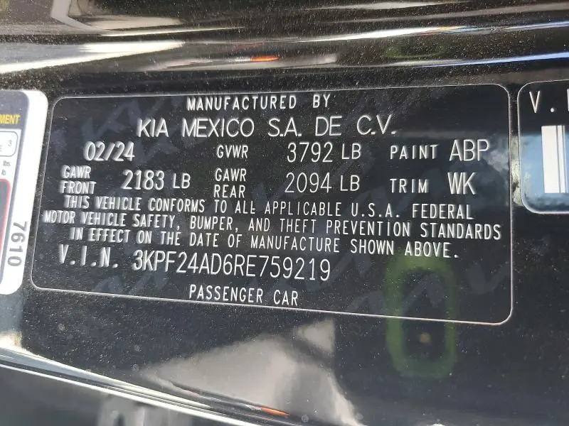 2024 KIA FORTE LXS  