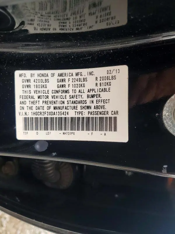 2013 HONDA ACCORD LX  