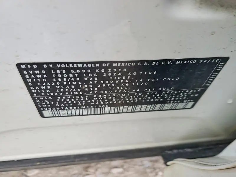 2020 VOLKSWAGEN TIGUAN SE  