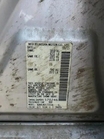 2015 NISSAN ALTIMA 2.5