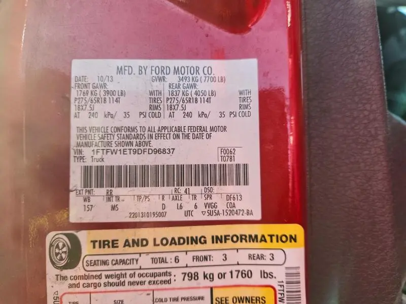 2013 FORD F150 SUPERCREW  