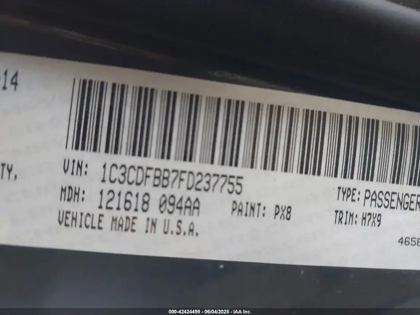 2015 DODGE DART SXT
