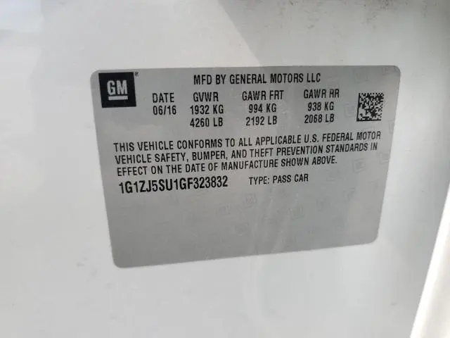 2016 CHEVROLET MALIBU HYBRID  