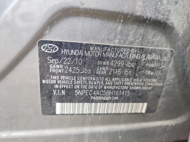 2011 HYUNDAI SONATA SE  