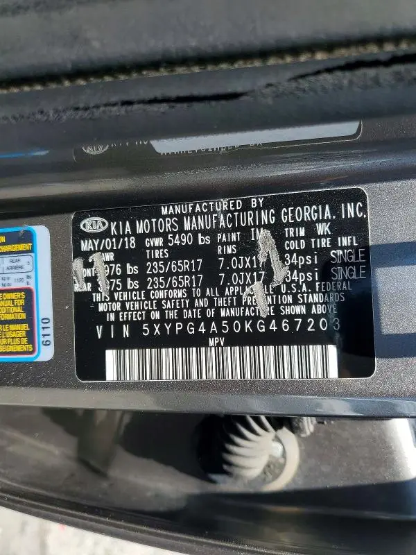 2019 KIA SORENTO LX V6  