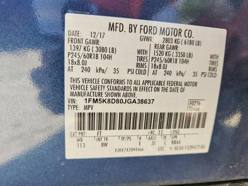 2018 FORD EXPLORER XLT  