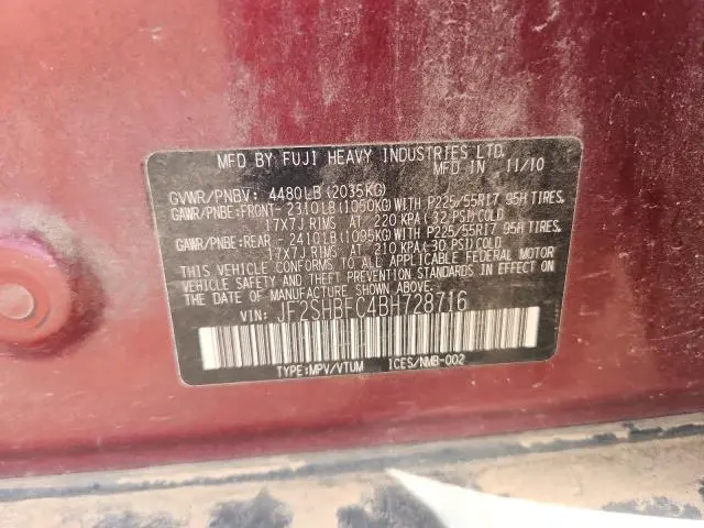 2011 SUBARU FORESTER LIMITED  