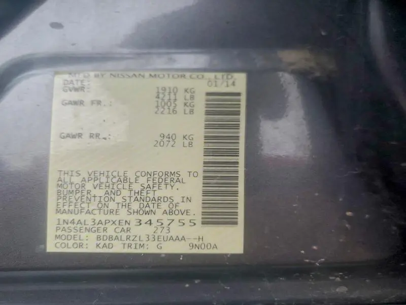 2014 NISSAN ALTIMA 2.5  