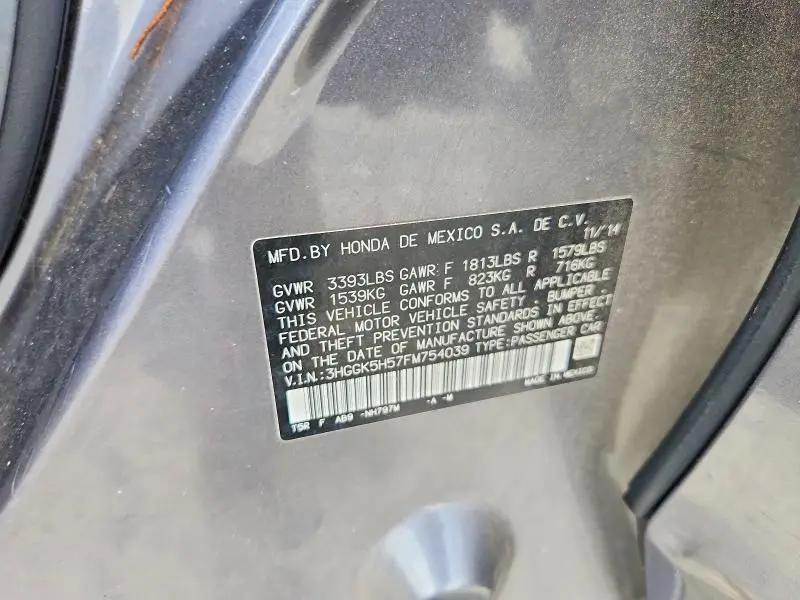2015 HONDA FIT LX  