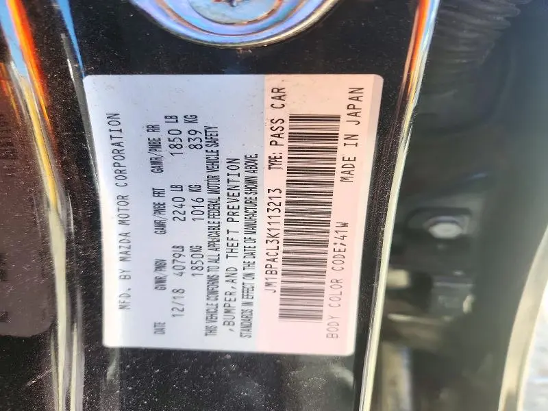 2019 MAZDA 3 PREFERRED PLUS  