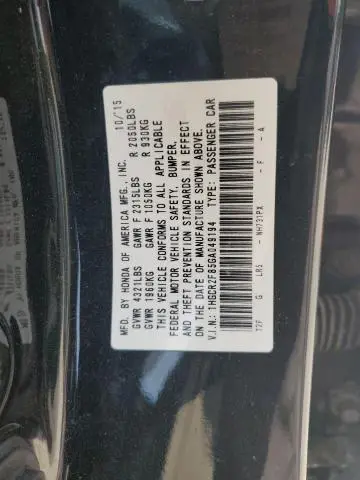 2016 HONDA ACCORD EXL  