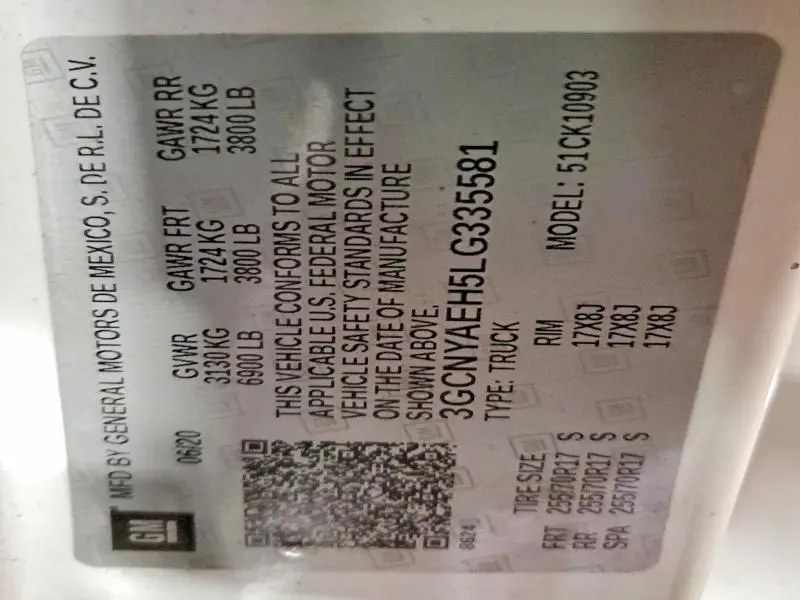 2020 CHEVROLET SILVERADO K1500  