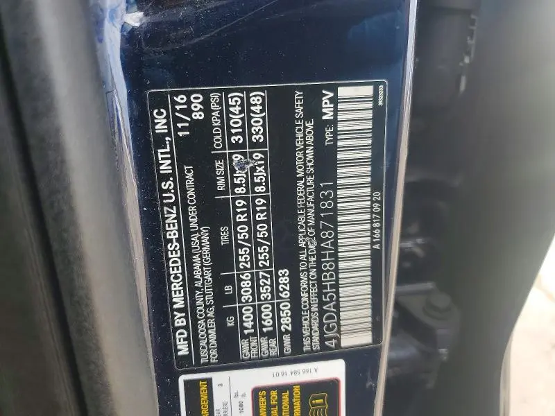 2017 MERCEDES-BENZ GLE 350 4MATIC  