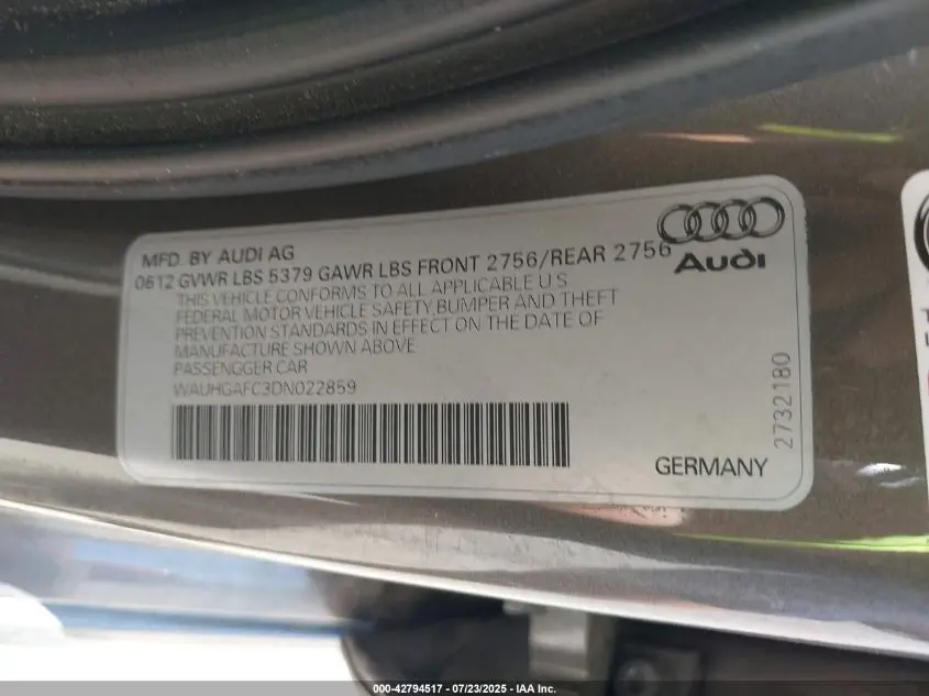2013 AUDI A6 3.0T PREMIUM