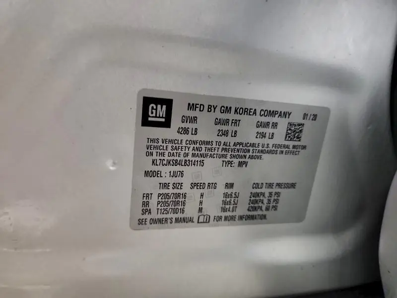 2020 CHEVROLET TRAX LS  