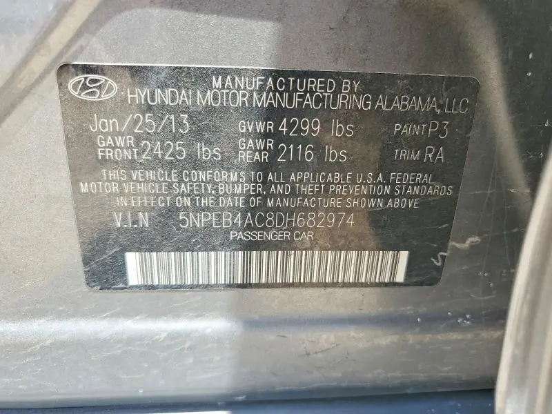 2013 HYUNDAI SONATA GLS  