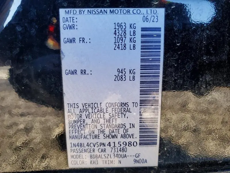 2023 NISSAN ALTIMA SR  