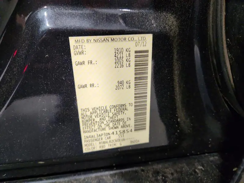 2013 NISSAN ALTIMA 2.5  