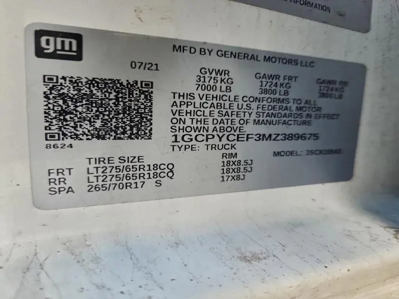 2021 CHEVROLET SILVERADO K1500 TRAIL BOSS CUSTOM  