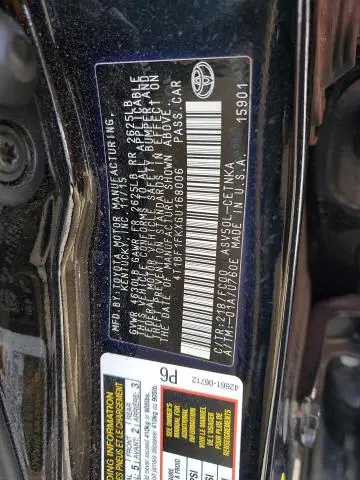 2016 TOYOTA CAMRY LE  