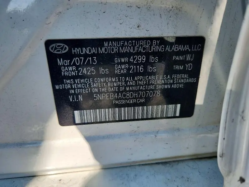 2013 HYUNDAI SONATA   