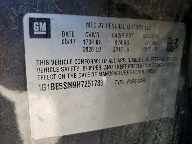 2017 CHEVROLET CRUZE LT
