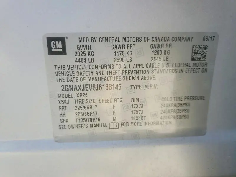 2018 CHEVROLET EQUINOX LT  