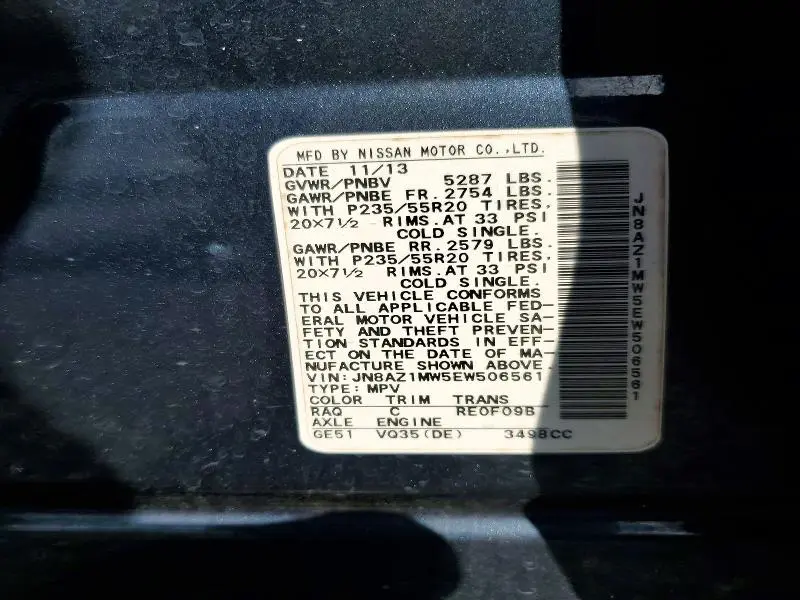 2014 NISSAN MURANO LE  