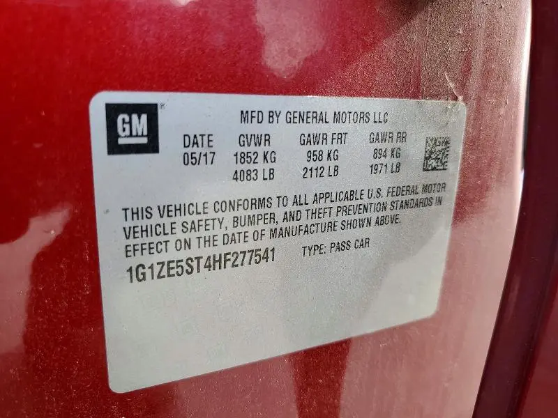 2017 CHEVROLET MALIBU LT  