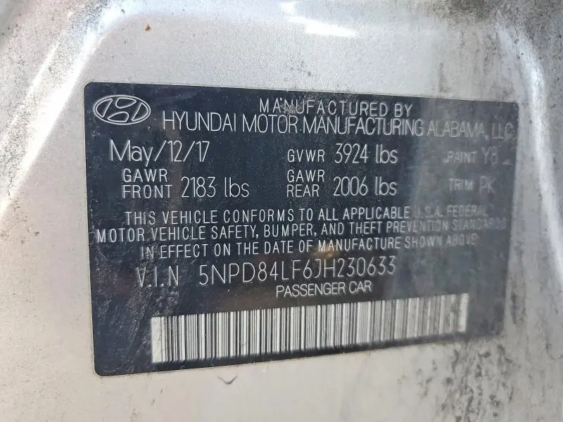 2018 HYUNDAI ELANTRA SEL  